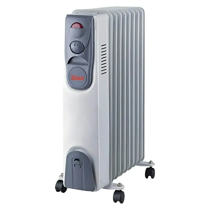 Uljni radijator - 2.000 W, Bijele boje, D x Š x V: 45 x 16 x 65 cm - Dijagonalni pogled
