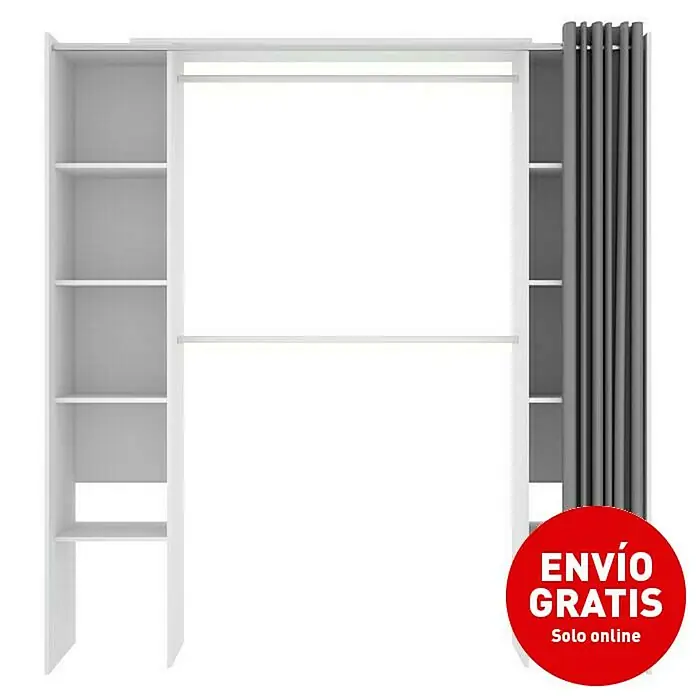 Mueble vestidor Suit - L x An x Al: 50 x 180 x 205 cm, Melamina, Blanco - Imagen de campaña