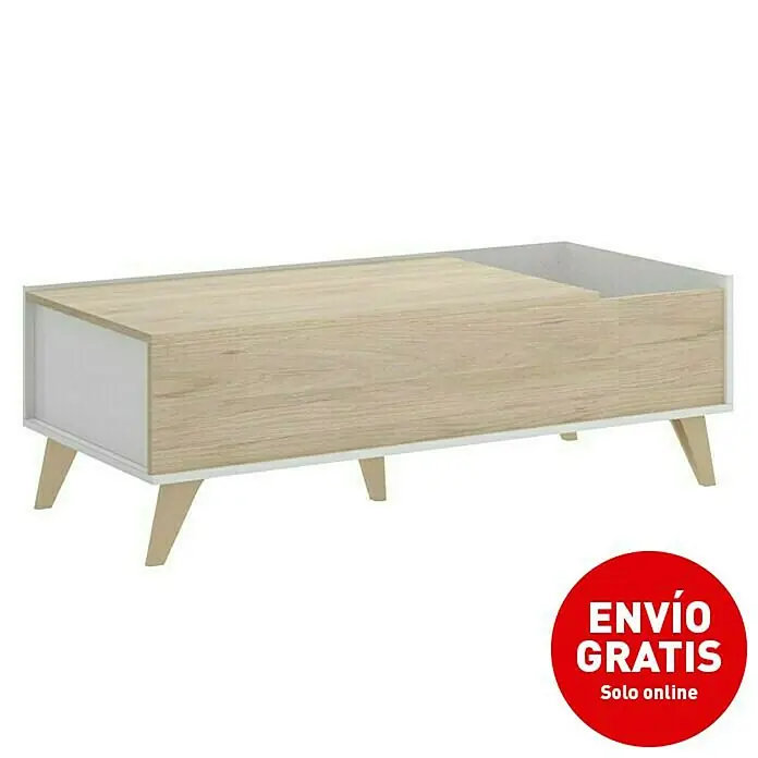 Mesa de centro Ness - L x An x Al: 60 x 99 x 41 cm, Natural/Blanco - Imagen de campaña