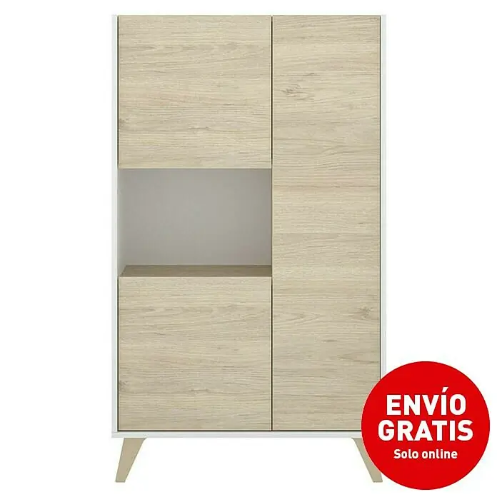 Aparador Ness - L x An x Al: 43 x 81 x 135 cm, Natural/Blanco - Imagen de campaña