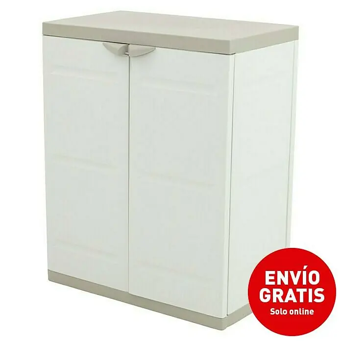 Plastiken Titanium Armario de PVC bajo - L x An x Al: 44 x 70 x 88 cm, Capacidad de carga: 20 kg/balda, Beige - Imagen de campaña