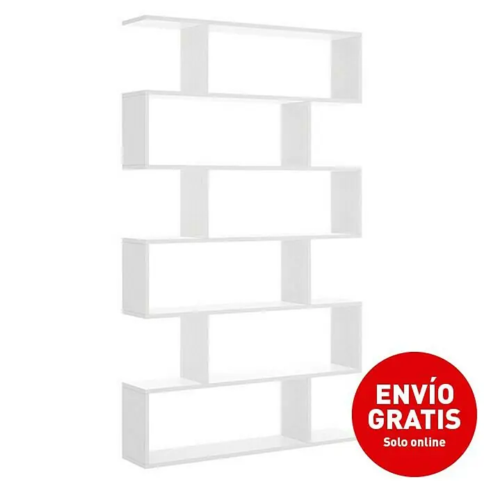 Estantería de madera Lis - An x Al: 80 x 190 cm, Melamina, Blanco - Imagen de campaña
