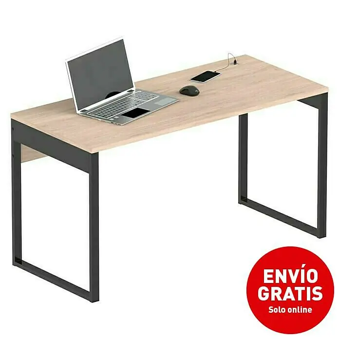 Muebles Pitarch Mesa de escritorio Nexus - L x An x Al: 60 x 135 x 75 cm, Roble/Negro - Imagen de campaña