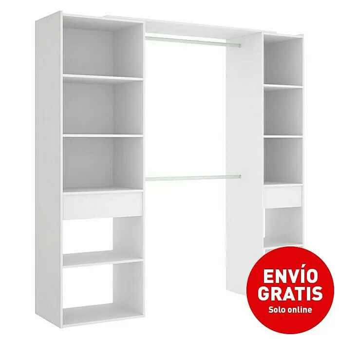 Mueble vestidor Suit - L x An x Al: 50 x 200 x 205 cm, Melamina, Blanco - Imagen de campaña
