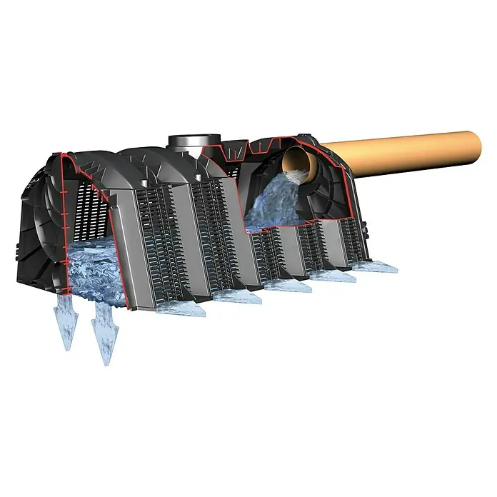 Garantia Versickerungsanlage Tunnel-Set - 3.600 l, LKW-Befahrbar - Anwendungsbeispiel