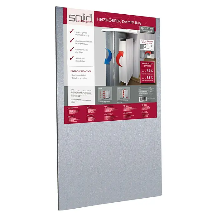 Solid Elements Izolacija za radijator - 80 x 60 cm, 2 kom - Dijagonalni pogled