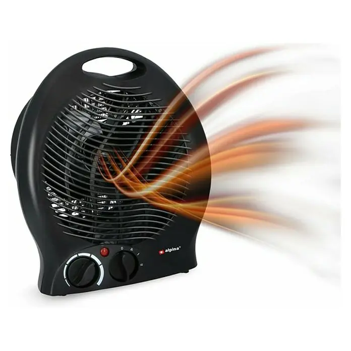 Calefactor de aire Alpina - 2.000 W, Negro, 13 x 22 x 29 cm - Producto en uso