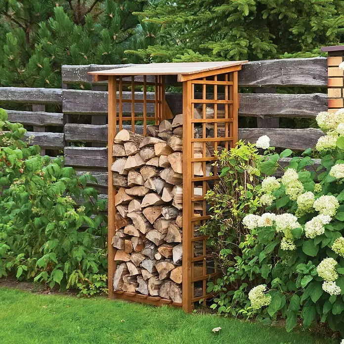Kaminholzregal Eifel - 80 x 100 x 190 cm, Holz - Stimmungsaufnahme