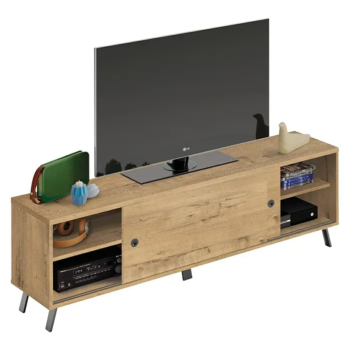 Muebles Pitarch Mueble para TV Kamet - L x An x Al: 40 x 160 x 52 cm, Roble gold - Vista angular