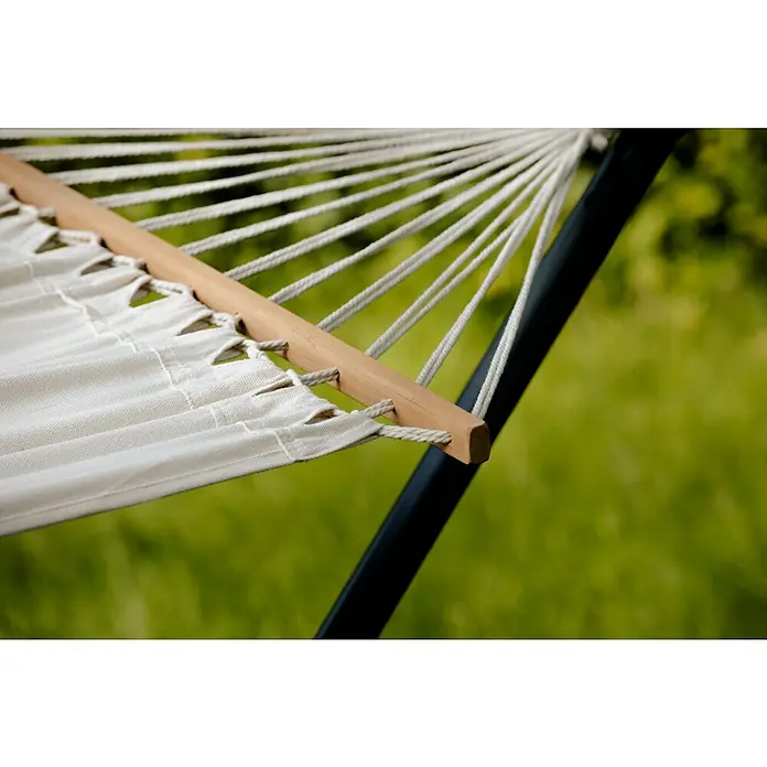 Hängematte mit Gestell - Beige, Länge Liegefläche: 200 cm, Breite Liegefläche: 100 cm - Detailaufnahme