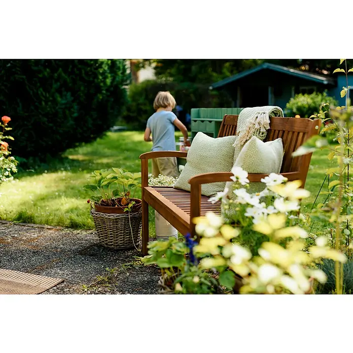 Sunfun Diana Gartenbank - B x T x H: 116 x 59 x 90 cm, Natur - Anwendungsbeispiel