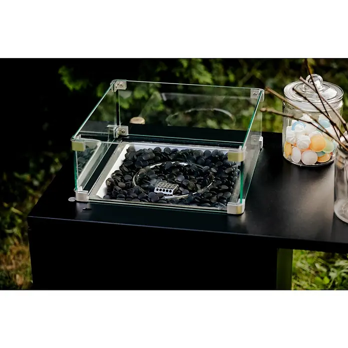 MWH Feuerstelle Palermo - 55 x 100 x 79 cm, Aluminium, Schwarz - Stimmungsaufnahme