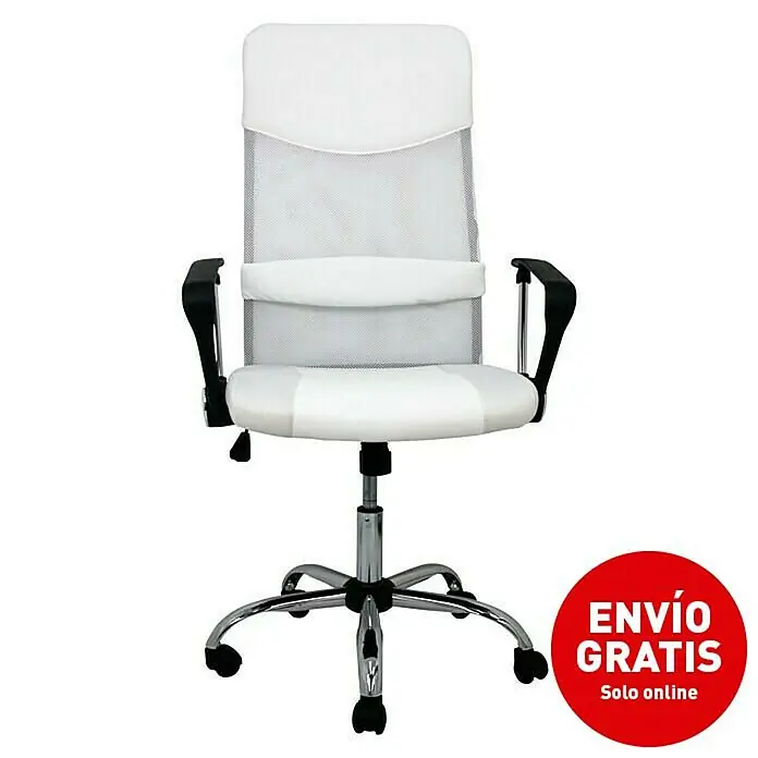 Silla de oficina Dafne - Blanco, Reposacabezas - Imagen de campaña