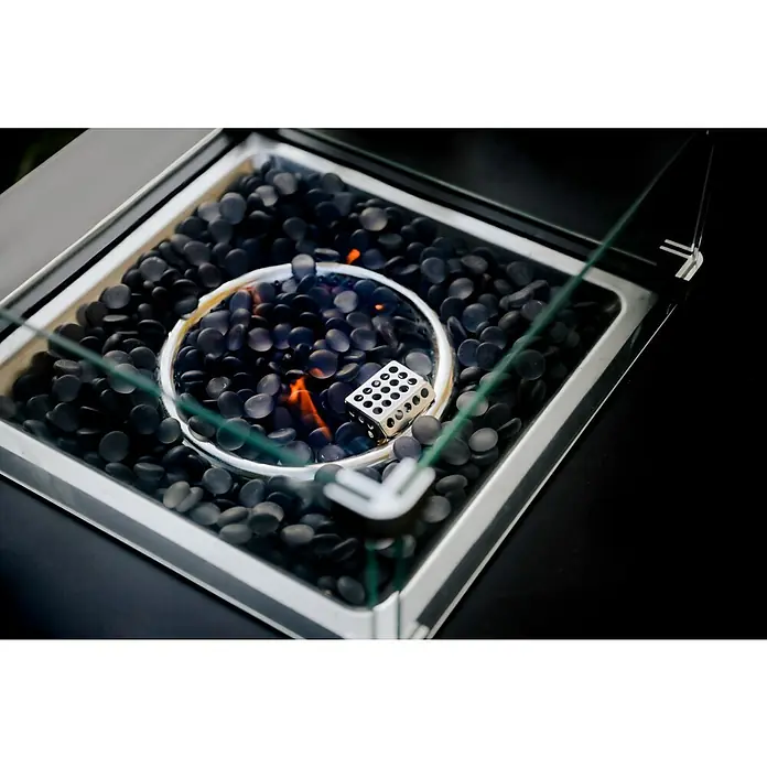 MWH Feuerstelle Palermo - 55 x 100 x 79 cm, Aluminium, Schwarz - Detailaufnahme