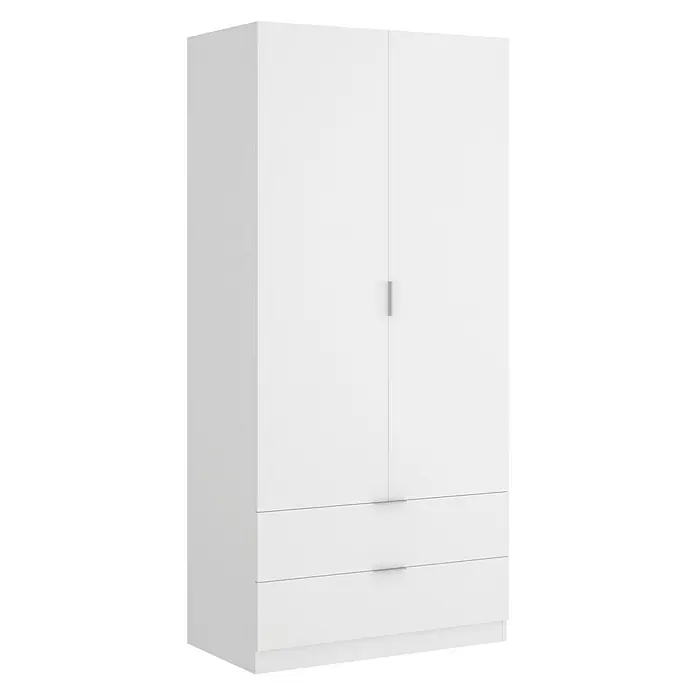 Armario para ropa Essen con cajones - L x An x Al: 52 x 81 x 184 cm, Blanco