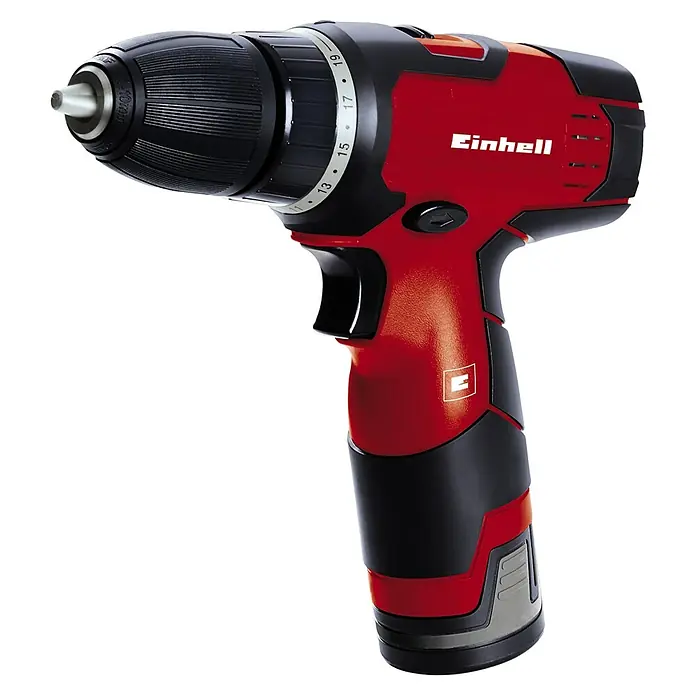Einhell Akku-Bohrschrauber TH-CD 12-2 Li - 12 V, Li-Ionen, 1,3 Ah, 1 Akku, Leerlaufdrehzahl: 0 U/min - 1.300 U/min - Diagonale Ansicht
