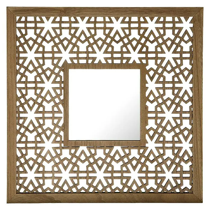 Espejo Wall - 41 x 41 cm, Marrón madera