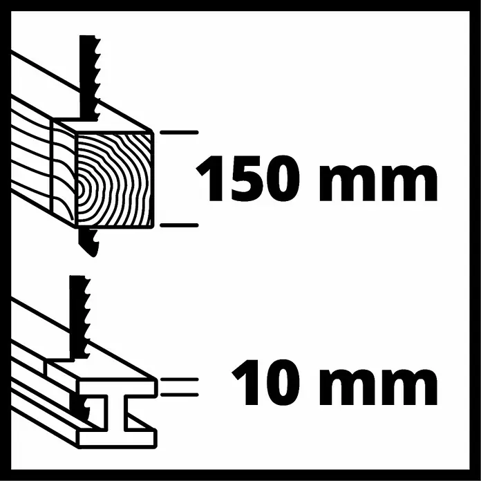 Einhell Universalsäge TE-AP 750 E - 750 W, Leerlaufhubzahl: 0 Hübe/min - 2.800 Hübe/min - Informationsansicht