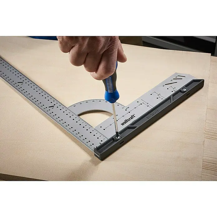 Wolfcraft Universalwinkel - 300 x 200 mm, 90 °, Wechselbarer Anschlag - Anwendungsbeispiel