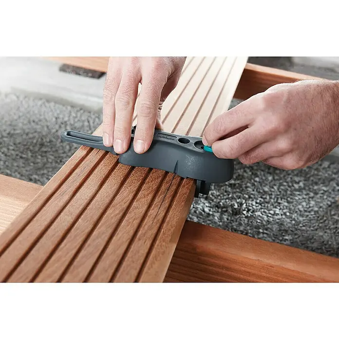 Wolfcraft Terrassenbau-Set - 10 -tlg., Geeignet für: Terrassendielen bis zu 20 cm Breite - Anwendungsbeispiel
