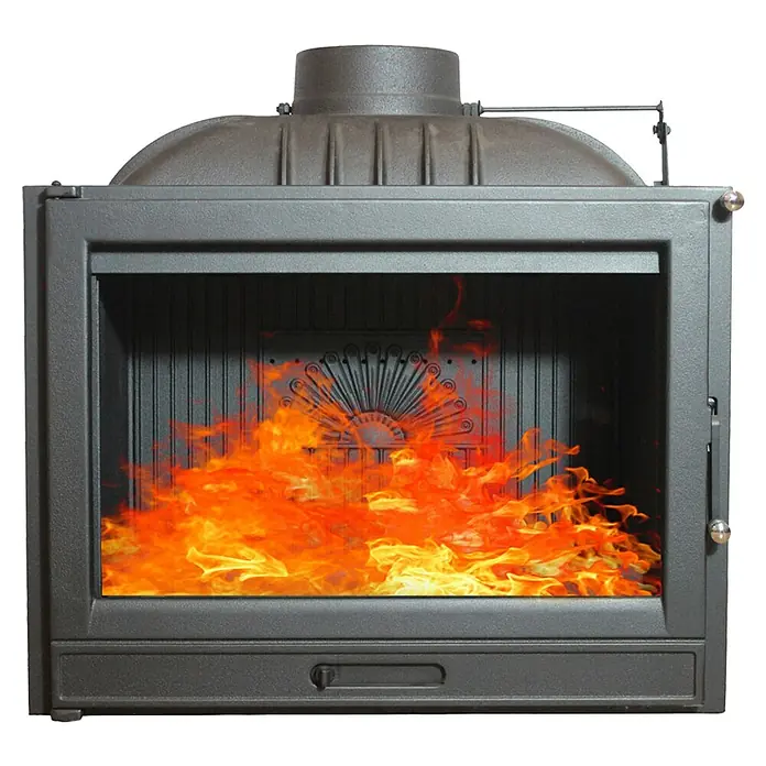 Hogar Iron 60 - 9 kW, Volumen de calefacción: 180 m³, Antracita - Vista frontal