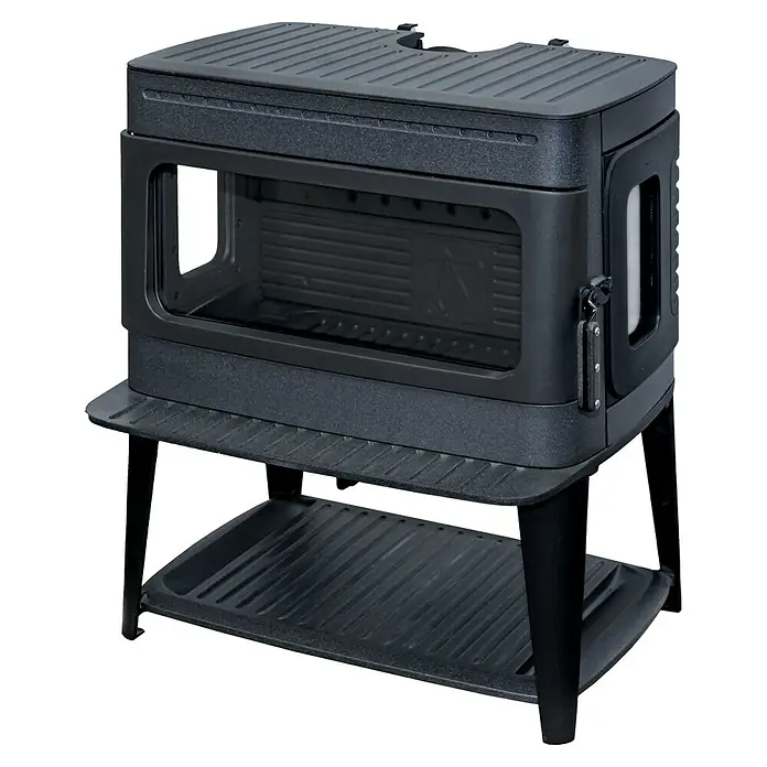 Estufa de leña Authentic 50 - 12 kW, Volumen de calefacción: 160 m³, Negro - Vista angular