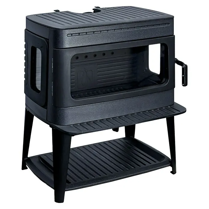 Estufa de leña Authentic 50 - 12 kW, Volumen de calefacción: 160 m³, Negro - Vista angular