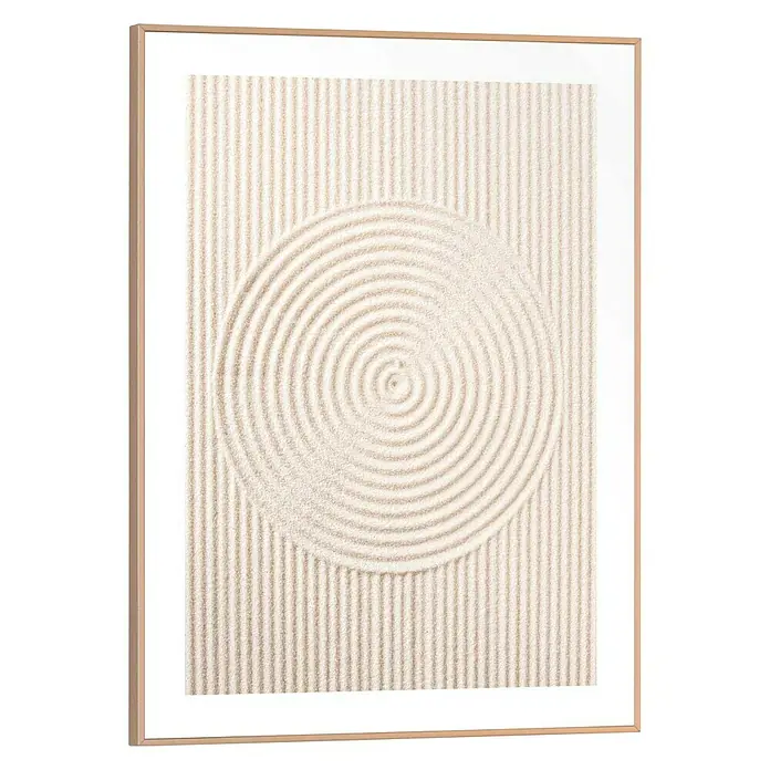 Bild Slim Frame Wood - Sandy Circles, B x H: 30 x 40 cm - Diagonale Ansicht