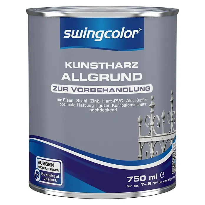 swingcolor Allgrund Kunstharz - Grau, 750 ml, Lösemittelbasiert - Vorderansicht