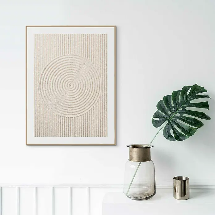 Bild Slim Frame Wood - Sandy Circles, B x H: 30 x 40 cm - Stimmungsaufnahme