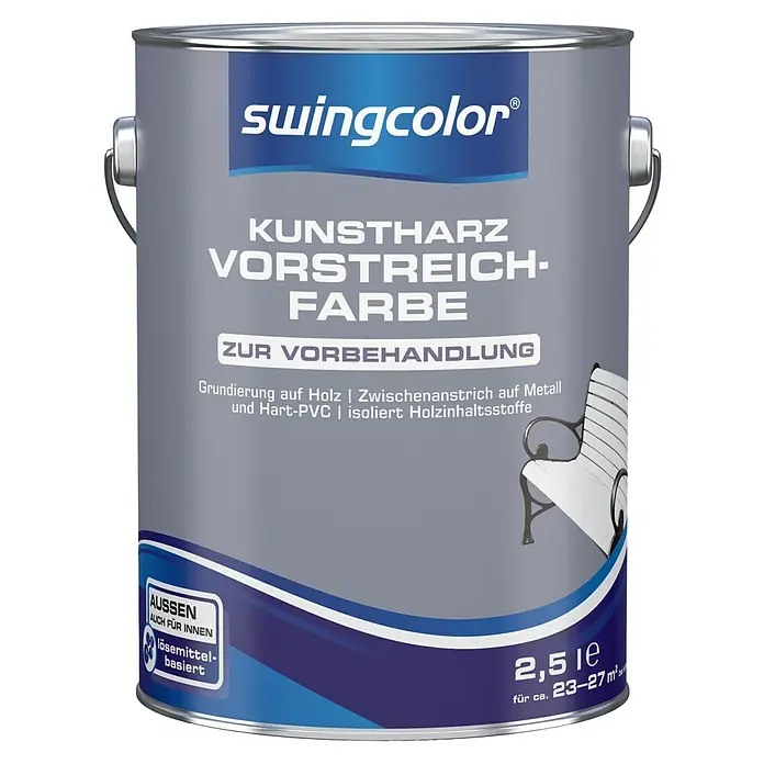 swingcolor Vorstreichfarbe Kunstharz - Weiß, 2,5 l, Lösemittelbasiert - Vorderansicht