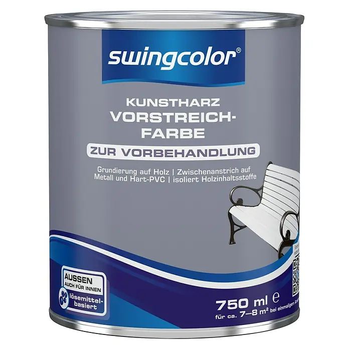 swingcolor Vorstreichfarbe Kunstharz - Weiß, 750 ml, Lösemittelbasiert - Vorderansicht