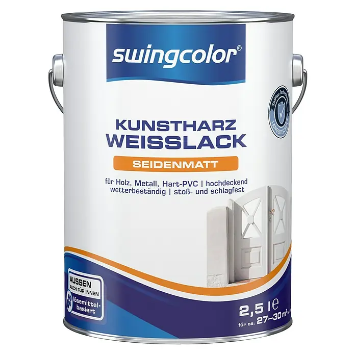 swingcolor Weißlack - Weiß, 2,5 l, Seidenmatt - Vorderansicht