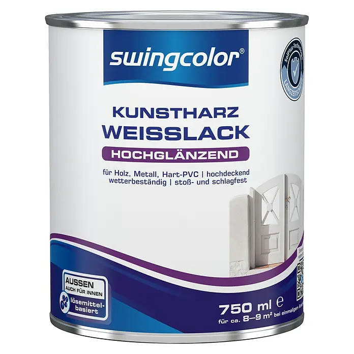 swingcolor Weißlack - Weiß, 750 ml, Hochglänzend - Vorderansicht