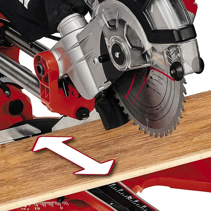 Einhell Preklopna kutna pila - 1.800 W, Promjer lista pile: 210 mm, Broj okretaja pri praznom hodu: 0 okr/min - 4.900 okr/min - Detaljan prikaz