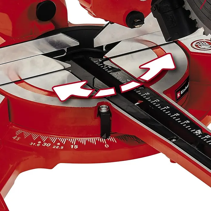 Einhell Preklopna kutna pila - 1.800 W, Promjer lista pile: 210 mm, Broj okretaja pri praznom hodu: 0 okr/min - 4.900 okr/min - Detaljan prikaz