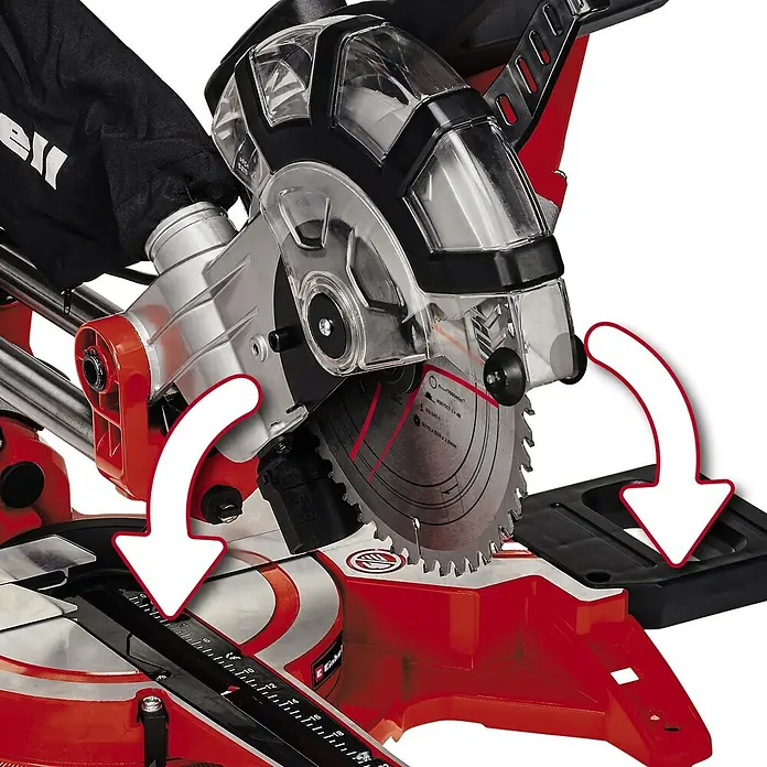 Einhell Preklopna kutna pila - 1.800 W, Promjer lista pile: 210 mm, Broj okretaja pri praznom hodu: 0 okr/min - 4.900 okr/min - Detaljan prikaz