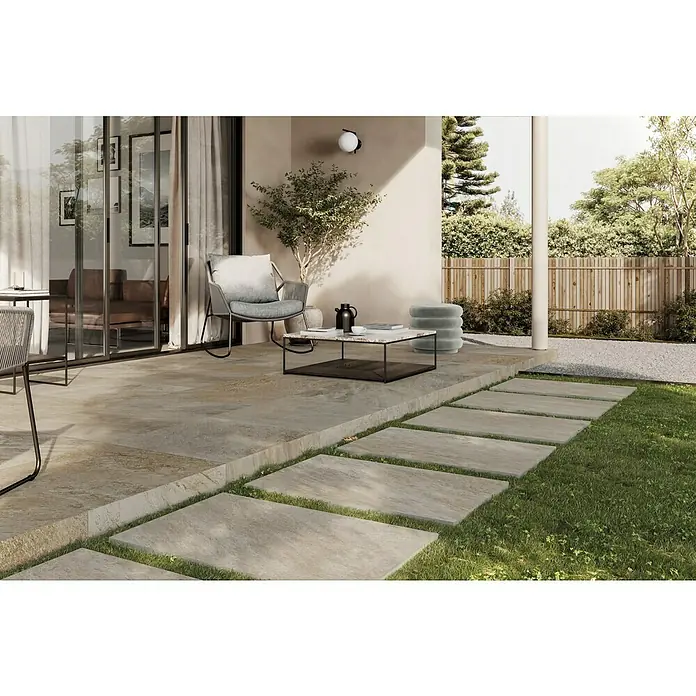 Atlas Concorde Terrassenfliese Regent Ivory - 60 x 60 x 2 cm, Beige/Braun, Matt - Stimmungsaufnahme