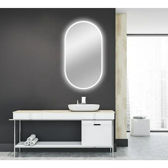 Camargue LED-Lichtspiegel Silver Supreme - 50 x 90 cm, Silber - Stimmungsaufnahme