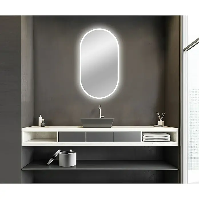 Camargue LED-Lichtspiegel Silver Supreme - 50 x 90 cm, Silber - Stimmungsaufnahme