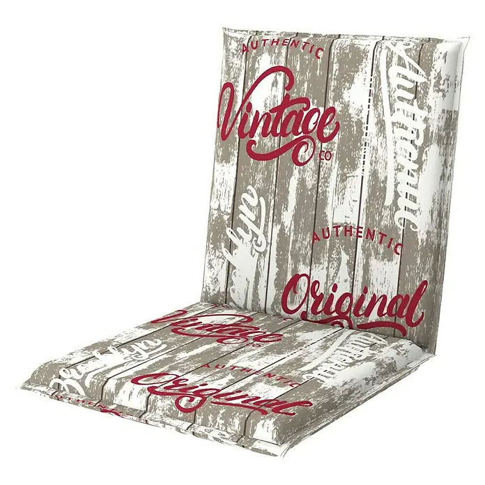 Doppler Gartenmöbel-Auflage Living - Beige, Rot, Weiß, L x B x H: 100 x 48 x 6 cm, Niederlehner, Baumwoll-Polyester-Mischgewebe