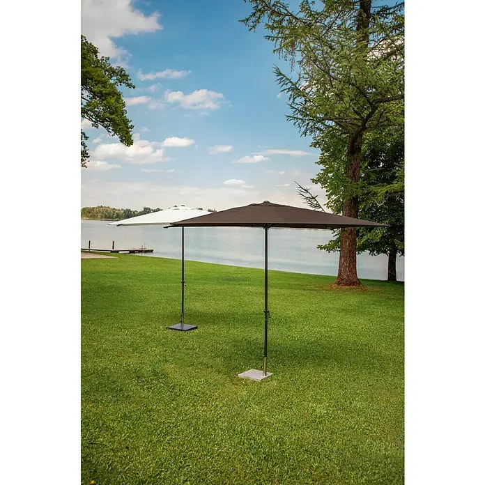 Sunfun Marktschirm Venetien II - Anthrazit, 300 x 200 cm - Stimmungsaufnahme