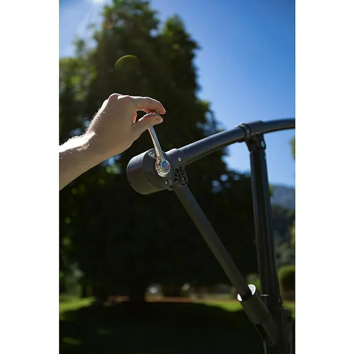 Sunfun Ampelschirm Toscana - Blau, Durchmesser: 300 cm - Stimmungsaufnahme