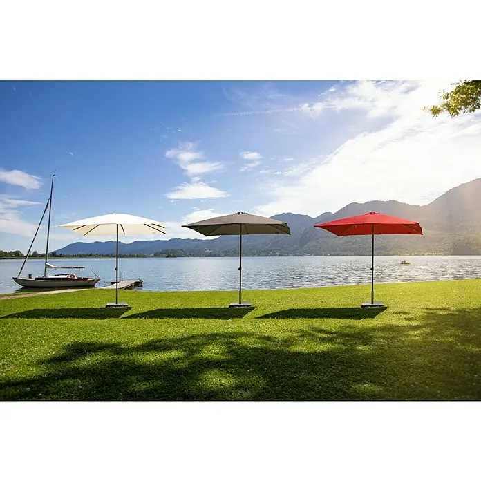 Sunfun Sonnenschirm Livorno - Natur, 200 x 250 cm - Stimmungsaufnahme