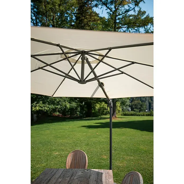 Sunfun Schirmbezug Capri - Natur, Passend für: Sunfun Ampelschirmgestell Capri Ø 300 cm - Stimmungsaufnahme