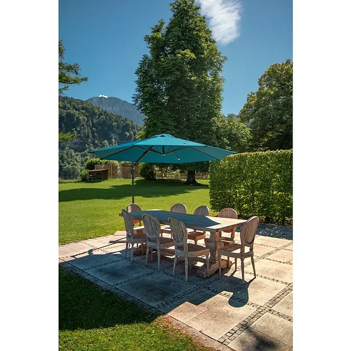 Sunfun Schirmbezug Capri - Petrol, Passend für: Sunfun Ampelschirmgestell Capri Ø 300 cm - Stimmungsaufnahme