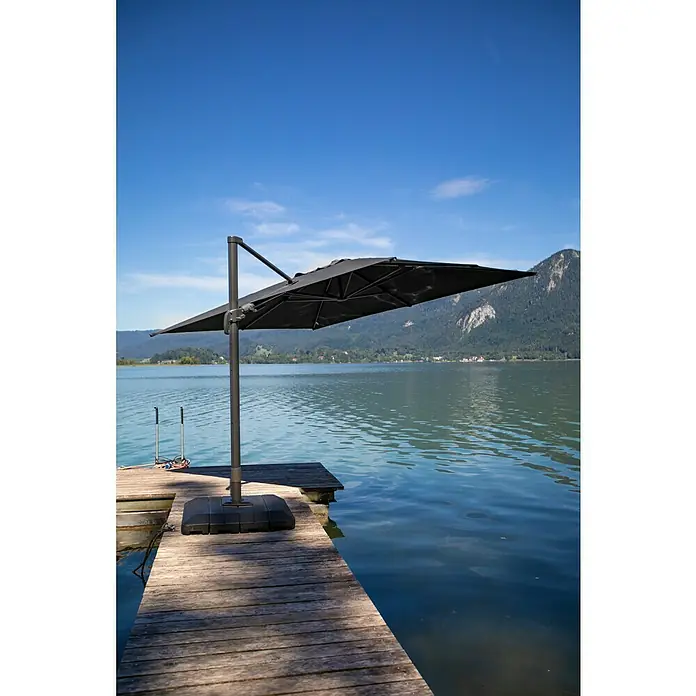 Sunfun Ampelschirm Capri - Anthrazit, 300 x 350 cm - Stimmungsaufnahme
