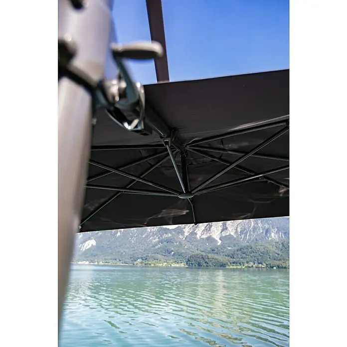 Sunfun Ampelschirm Capri - Anthrazit, 300 x 350 cm - Stimmungsaufnahme
