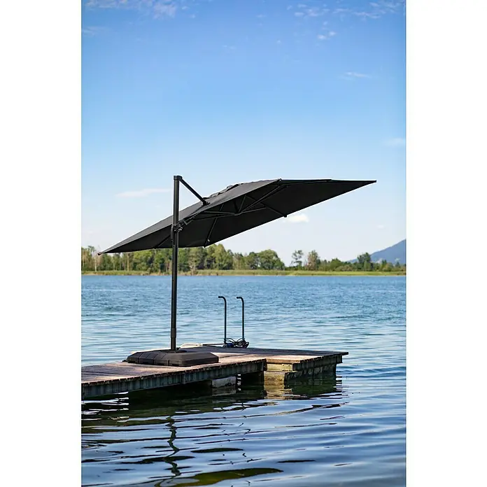 Sunfun Ampelschirm Capri - Anthrazit, 300 x 350 cm - Stimmungsaufnahme