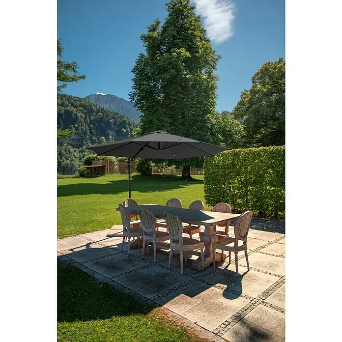 Sunfun Schirmbezug Capri - Anthrazit, Passend für: Sunfun Ampelschirmgestell Capri Ø 300 cm - Stimmungsaufnahme